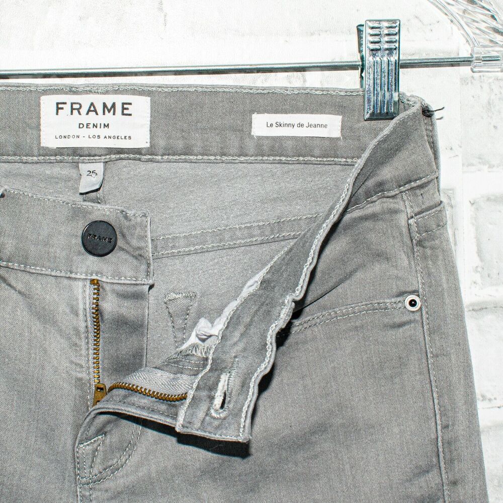 Frame Denim Le Skinny De Jeanne Jeans in Gray Trocadero Women's Size 25 - Picture 5 of 10